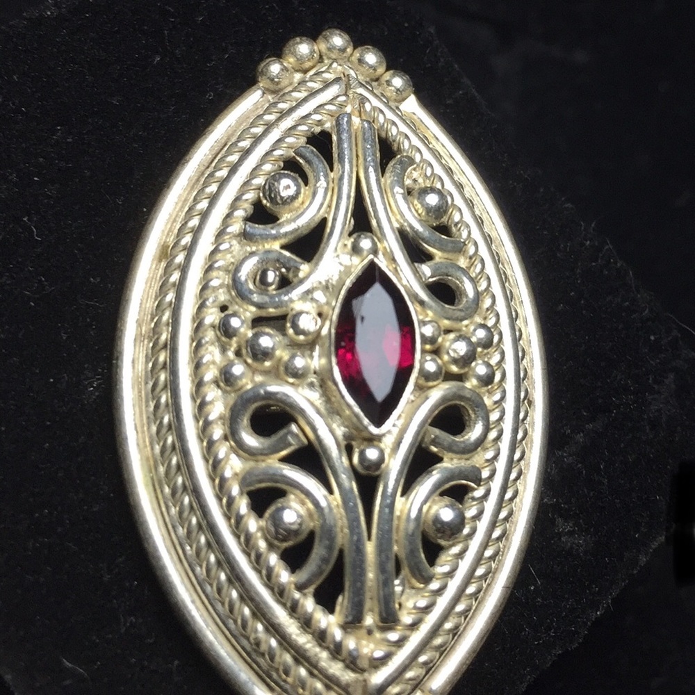 Garnet & Silver Ring